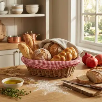 Oval Renkli Bezli İp Hasır Ekmek Sepeti