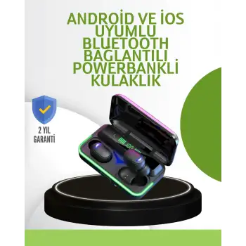 Oyun Modlu E10 Bluetooth Kulaklık Powerbank ve LED Ekranlı