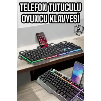 Klavyesi Q Klavye RGB Işıklı Mouse Hediyeli