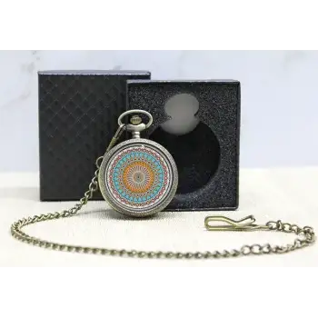 Özel Kutulu Mandala Deseni Köstekli Saat Alk4678