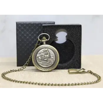 Özel Kutulu Tren Temalı Köstekli Saat Alk4670