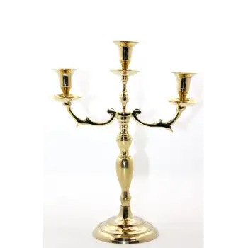 Pirinç 3lü Şamdan Model 2