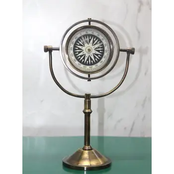 Pirinç Masa Üstü Pusula Model 4