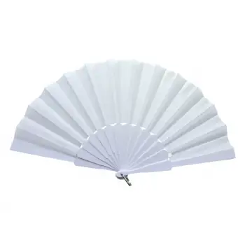 Plastik Düz Kumaş Yelpaze 12li Beyaz