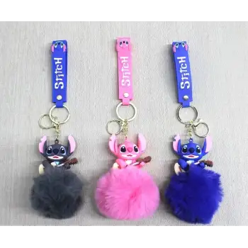 Ponponlu Stitch Anahtarlık Alk4245