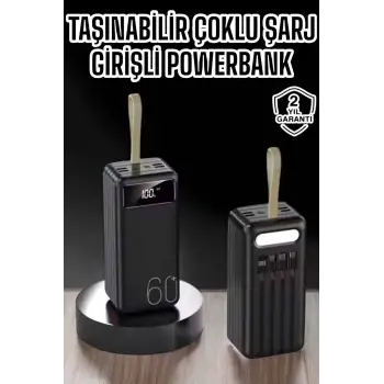 Powerbank 60.000 MAH 4 Portlu Uzun Şarj Süreli Dijital Göstergeli