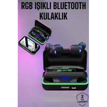 Powerbank Özellikli Kablosuz Bluetooth Kulaklık RGB Işıklı