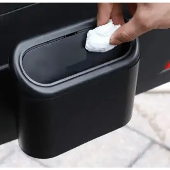 Pratik Araba Çöp Kutusu Kapaklı Organizer Siyah