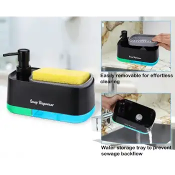 Pratik Çift Hazneli Sıvı Sabunluk, Süngerlik Ve Otomatik Deterjanlık