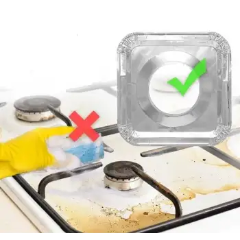 Pratik Kare Ocak Üstü Yağ Koruyucu Alüminyum Levha 23*23 Cm 10 Adet