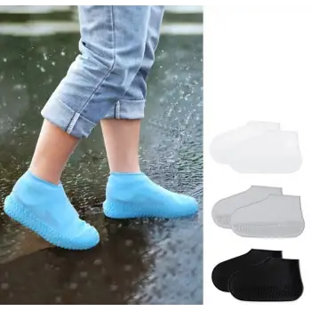 Pratik Silikon Ayakkabı Kılıfı Kaymaz Su Kir Geçirmez M Beden Siyah