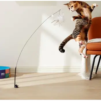 Pratik Vantuzlu Tüylü Zilli Kedi Oyun Oltası