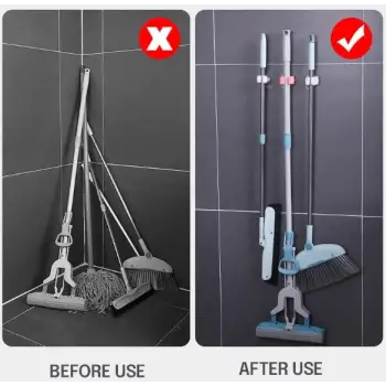 Pratik Yapışkanlı Pratik Mop Tutucu 4 Adet Beyaz