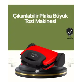 Profesyonel 2000W Tost Makinesi – Ayarlanabilir Termostat ve Çıkarılabilir Plaka