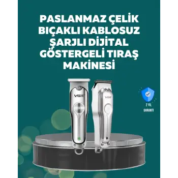 Profesyonel Saç ve Sakal Kesme Makinesi – Şarjlı, Sessiz Motor, Ayarlanabilir Tarak