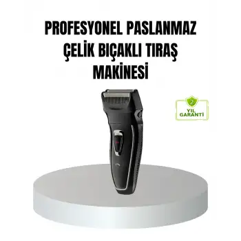 Profesyonel Şarjlı Saç ve Sakal Tıraş Makinesi – Çelik Bıçaklı, Ayarlanabilir Başlıklı, Kablosuz
