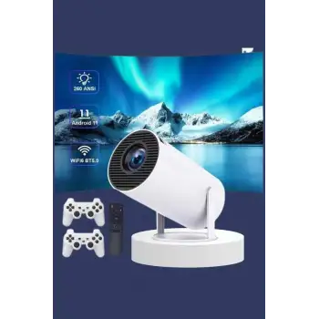 Projeksiyon Cihazı Video Oyun Konsolu Projektör Taşınabilir Ayaklı Çift Kollu 4K Çözünürlüklü