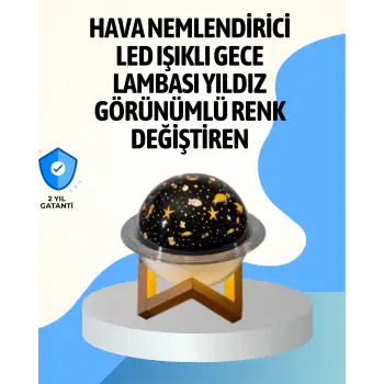 Projektör ışıklı ve aromaterapi destekli taşınabilir nemlendirici cihaz USB bağlantılı