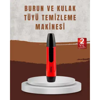 Raks Leo Burun Kulak Tüy Alma Makinesi 45 dk Şarj Süreli Kırmızı