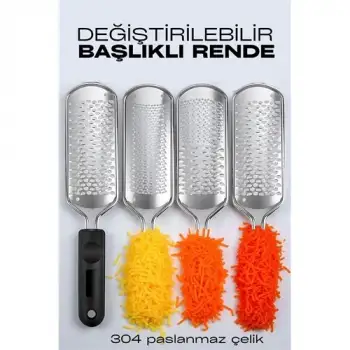 Rende 3 Değiştirilebilir Başlıklı Profesyonel 304 Çelik El Rendesi