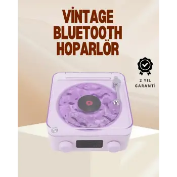 Retro Pikap Hoparlör – Şarjlı Kablosuz Projektör ve Gece Lambası