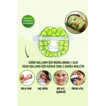 Salatalık Yüz Maske Jel Sıcak Soğuk Kullanım Rahatlatıcı