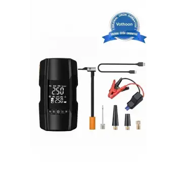 Şarjlı 10.000 Mah Akıllı Dijital Lastik Şişirme Pompası | 150 Psı | 12v Akü Şarj Takviyeli