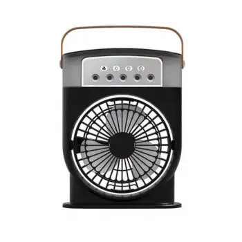 Şarjlı 600 Ml Su Hazneli Taşınabilir Masaüstü Vanilatör  Güçlü Fan Ve 2000 Mah Pil Siyah