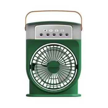 Şarjlı 600 Ml Su Hazneli Taşınabilir Masaüstü Vanilatör  Güçlü Fan Ve 2000 Mah Pil Yeşil