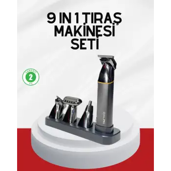 Şarjlı 9’u 1 Arada Çok Amaçlı Erkek Bakım Seti Yıkanabilir Başlıklar