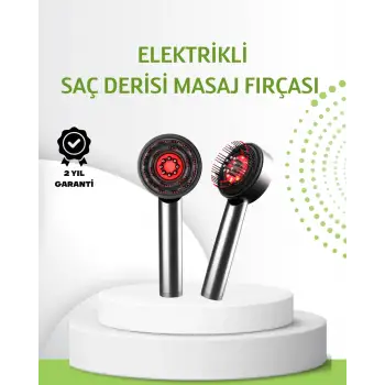 Şarjlı Saç Derisi Masaj Cihazı Kırmızı Işık ve 3D Tarak Dişli