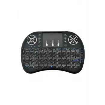 Smart Tv Box Ps3 Uyumlu Kablosuz Dokunmatik Işıklı Şarjlı Touchpadli Mini Q Klavye