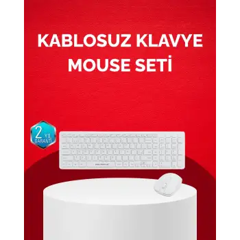 Tam Boy Kablosuz Klavye Mouse Seti - Gelişmiş Bağlantı ve Sessiz Performans