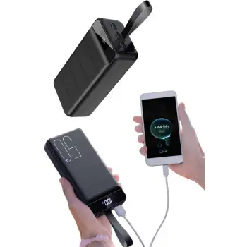 Taşınabilir Powerbank 50.000 mAh 4 Girişli Hızlı Şarj Led Göstergeli Fenerli Şarj