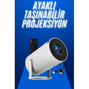 Taşınabilir Projeksiyon Ayaklı Projektör Android Uyumlu HDMI Girişli
