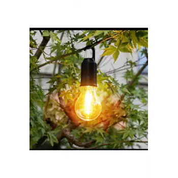 Taşınabilir Şarjlı Led Ampül Outdoor Kamp Bahçe Lambası 10W Askılı Kırılmaz Led Işık