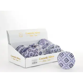 Taşlı Nazar Boncuklu Yuvarlak El Aynası İnce