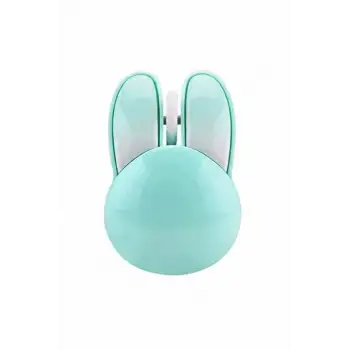 Tavşan Figürlü Kablosuz Mouse Pil Dahil Etiket Hediyeli Mavi