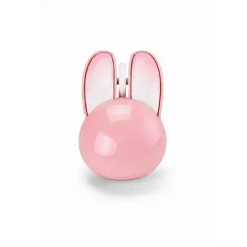 Tavşan Figürlü Kablosuz Mouse Pil Dahil Etiket Hediyeli Pembe