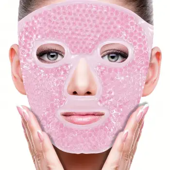 Terapi Jel Yüz Maskesi Soğuk Ve Sıcak Boncuklu Ayarlanabilir Maske (Pembe)