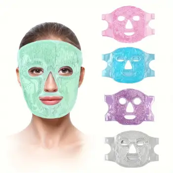 Terapi Jel Yüz Maskesi Soğuk Ve Sıcak Boncuklu Ayarlanabilir Maske (Yeşil)