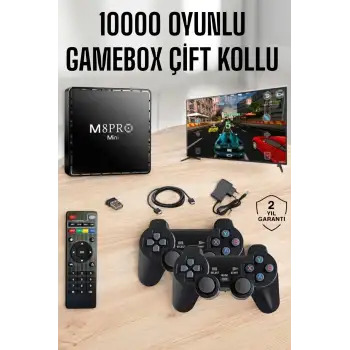 TV Box Çift Oyun Kollu 10000 Oyunlu Atari