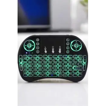 TV Uyumlu Mini Klavye Q Klavye Işıklı Tüm Cihazlara Uyumlu