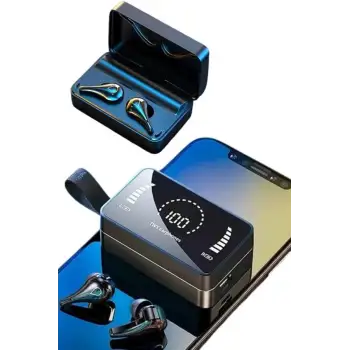 TWS Bluetooth Kulaklık Kablosuz Uzun Pil Ömrü Dijital Göstergeli Powerbank