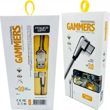 TYPE-C Metal Gamer Hızlı Şarj Kablosu PowerWay GMX5