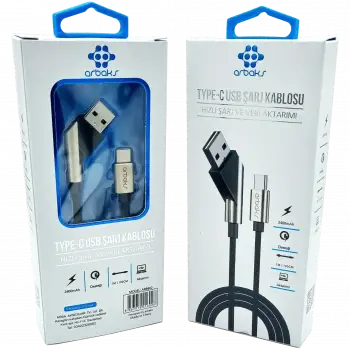 TYPE-C Metal Hızlı Şarj Ve Veri Aktarımı Arbaks ARB602