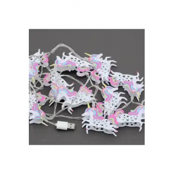 Ortama Renk Katan Unicorn Şeklinde Renkli Sıralı Led Lamba