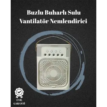 USB Bağlantılı 3ü 1 Arada Nemlendirici Mini Klima Fan | 7 Renk Işıklı