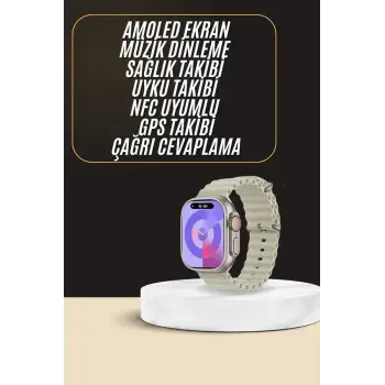 Uyku ve Sağlık Takibi Yapabilen GPS Uyumlu Plastik Kordonlu Akıllı Saat