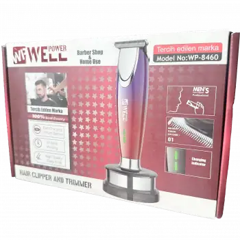 WELL POWER Islak ve Kuru  Ince Kesim Sakal Ense Siyah Saç-Sakal-Vücut WP-8460